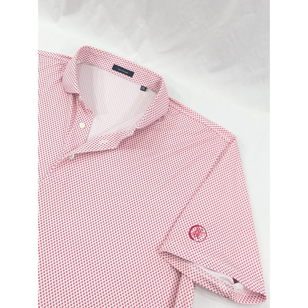 Turtleson All Over Print Golf Polo XXL Pink White Oklahoma City Golf Course